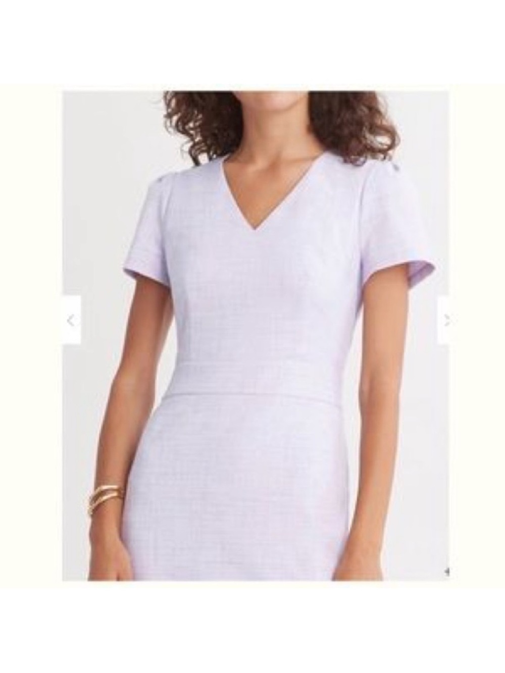 Ann Taylor Lilac V-Neck Midi Sheath Dress - Picture 2 of 5